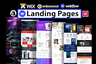 design landing pages or websites with wix, shopify, wordpress, webflow, unbounce