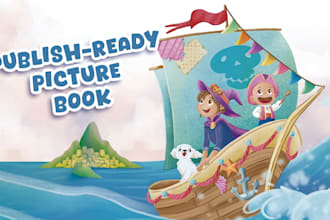 create unique colorful illustrations for your children book