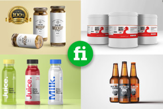 design  product label, packaging, with the mockup
