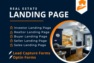 design real estate landing page in squarespace wix wordpress