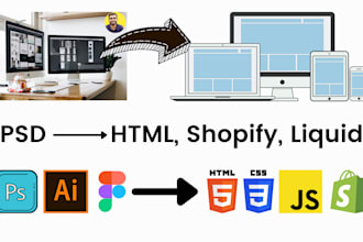 convert your figma,psd design to html5 or shopify liquid