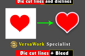 create die cut lines for sticker or logo