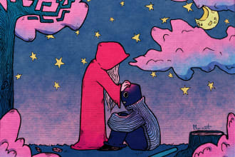 illustrate a digital mixed media picture for you