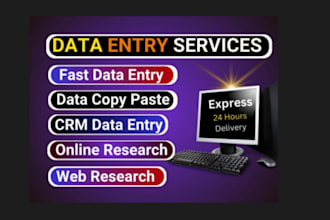 do data entry work in excel, copy paste, web research