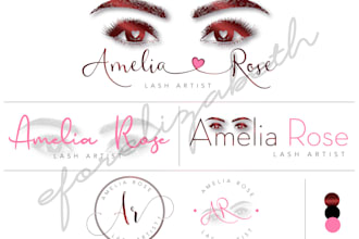 design awesome watercolor eye lashes logo  for your business