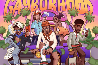 create cover art album caricature cartoon hip hop rap music
