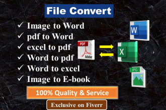 do image to word, pdf to word, excel to pdf and file conversion