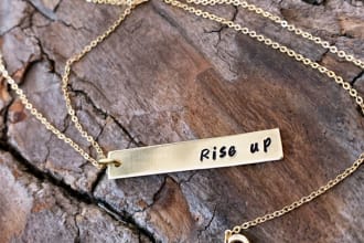 make a personalized gold necklace with your wording