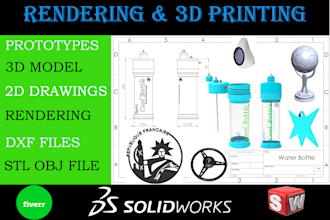 do 3d modeling rendering design step stl obj for 3d printing