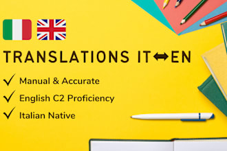 manually translate italian to english and english to italian