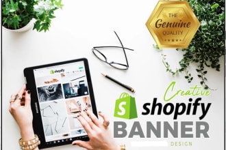 design shopify store banner, web banner, header and shopify slider