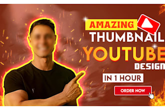 design amazing youtube thumbnail in 1 hours