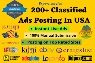 post classified ads in USA high pr sites manually