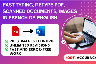 do fast typing job, retype pdf pages, scanned documents and images, fast typist