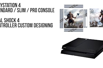 design custom playstation 4 ps4 console and  controller skins