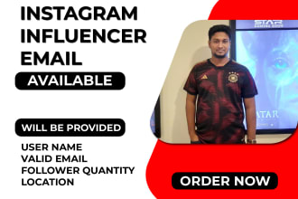 provide instagram influecer email with location