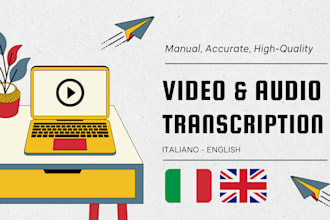 transcribe any audio or video file in english or italian