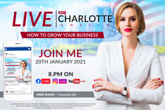 design an online, social media live stream flyer