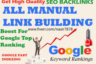 create high quality backlinks, manual SEO links for google top ranking