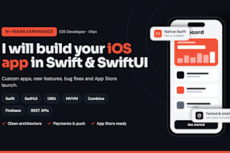 develop professional ios app using swift swiftui mvvm and combine