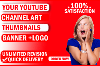 design a youtube banner, thumbnails, and logo for your channel