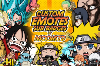 draw chibi emotes or sub badges for twitch, discord, youtube