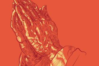 illustrate a hand in vintage line style