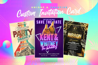 design an invitation card for your wedding, birthdays etc