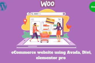 create an ecommerce website using avada, divi, elementor pro