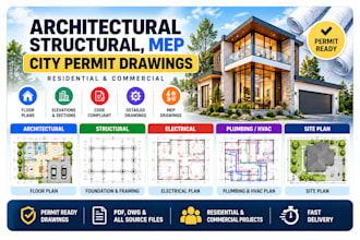 create architectural floor plans, permit drawings, structural and mep plans