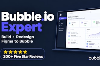 build, redesign or convert figma into a custom bubble io app or saas