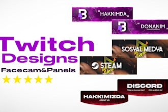 create twitch overlay, panels, offline screen, facecam,
