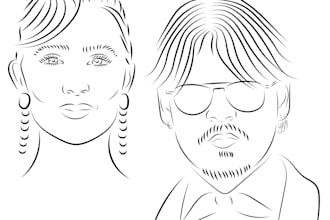 draw simple line art portrait