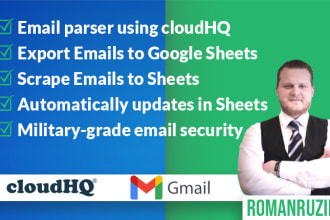 scrape email data and export emails to sheets cloudhq, gmail, zapier