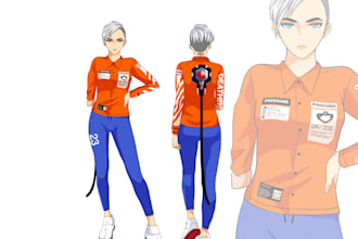 make your character design with manga style