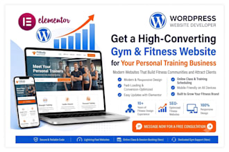 design gym website, beauty website, wellness website, personal trainer website