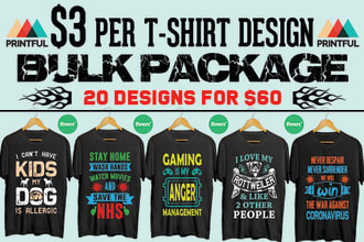 design bulk tshirt graphics for your print on demand business