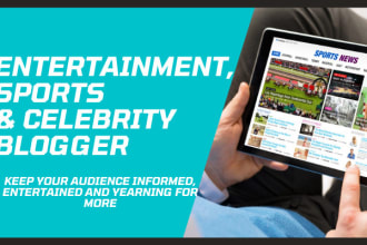 write thrilling sports, celebrity and entertainment articles