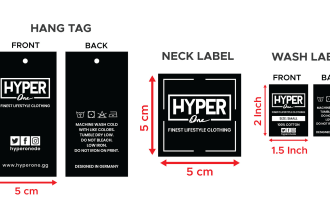 design hang tag and clothing label full set