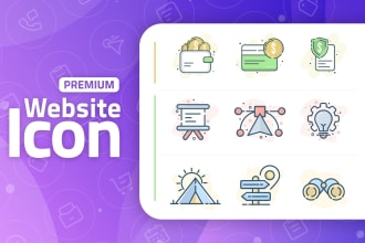 design premium icon pack for website and app