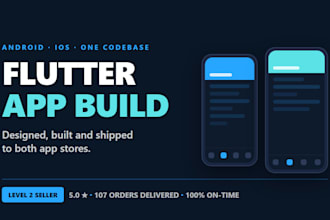develop a professional flutter app for android and ios