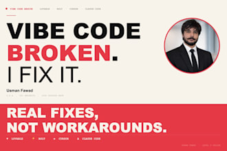 rescue, fix and secure your vibe coded app built with lovable, bolt or cursor