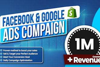 setup and manage facebook and google ads for shopify
