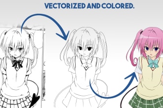 do an outstanding vector of any anime image you provide me