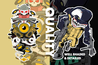 create self cartoon, anime and vector art illustration