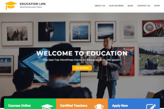 create online course, education,lms website in wordpress