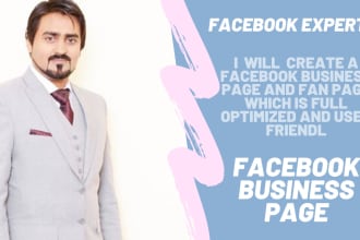 create a facebook business page and fan page full optimized