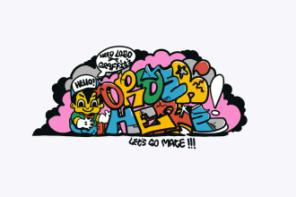 create a graffiti logo or full urban concept design