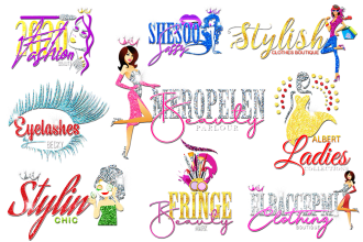design beautiful feminine sparkle glitter logo designs for your business