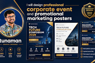 design professional corporate event marketing posters